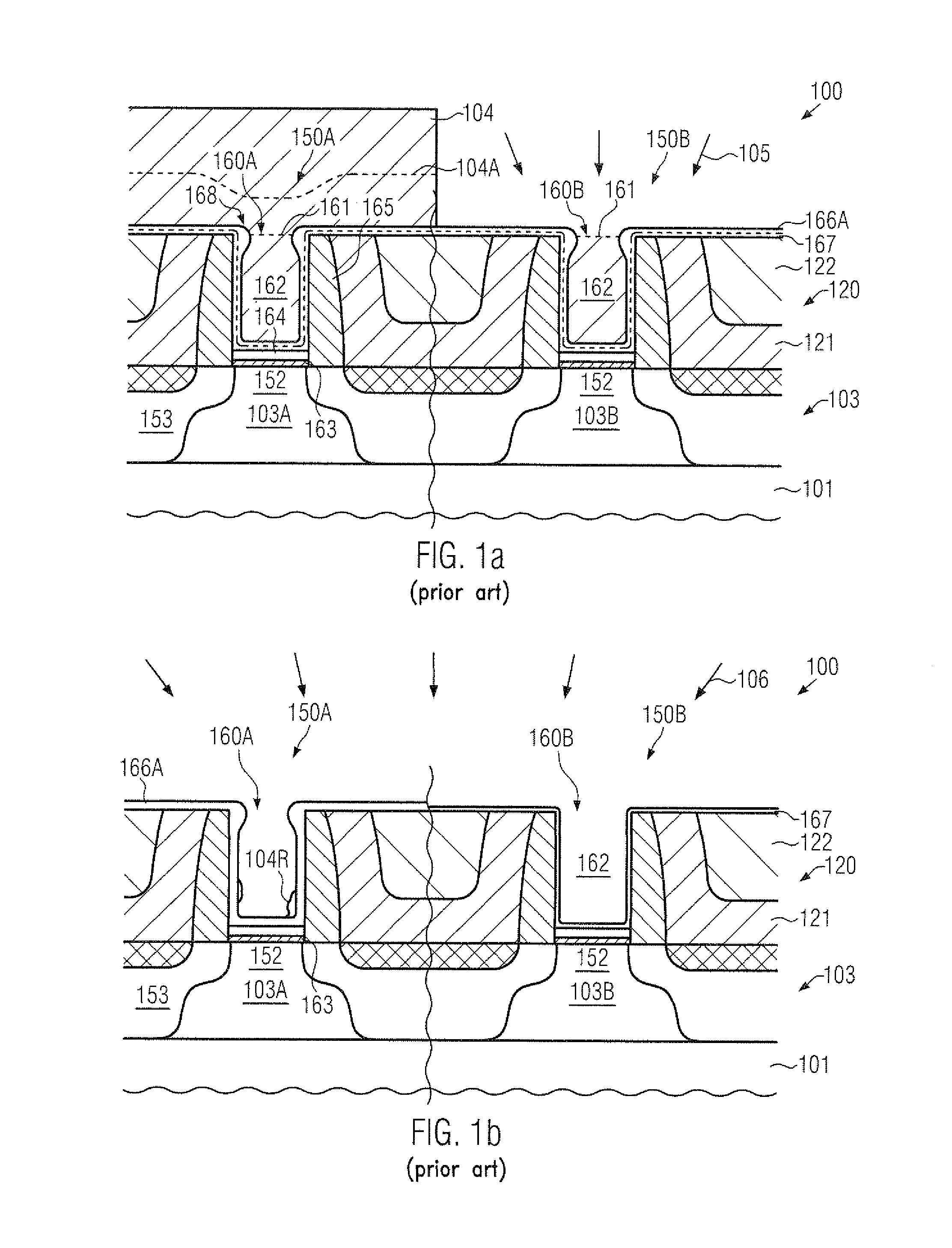 High-k metal gate electrode structures formed by separate removal of placeholder materials in transistors of different conductivity type