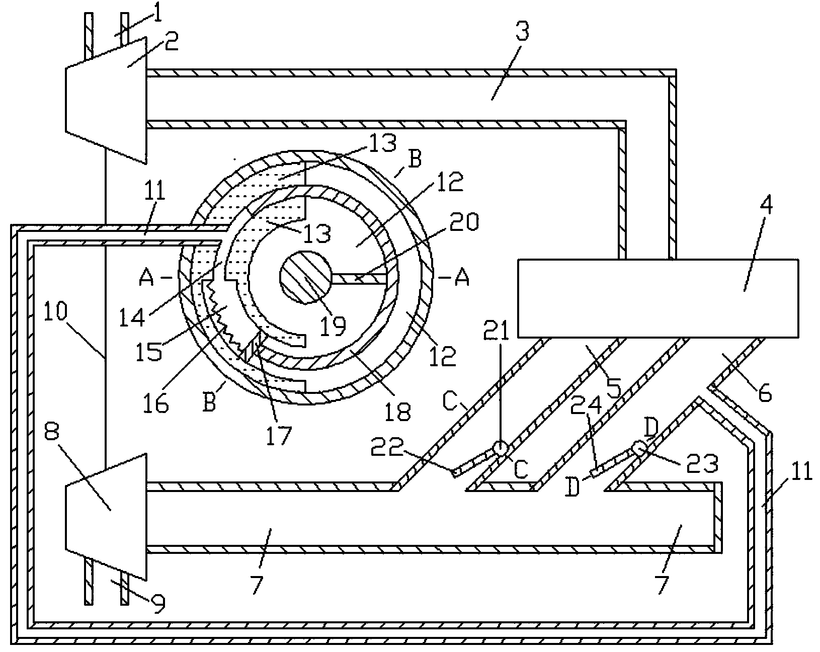 Exhaust manifold circulation area self-regulation type engine system