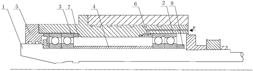 Machine tool spindle system provided with pretightening force adjusting device