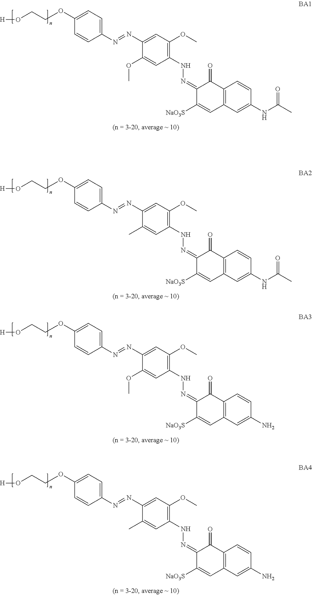 Bis-azo colorants for use as bluing agents