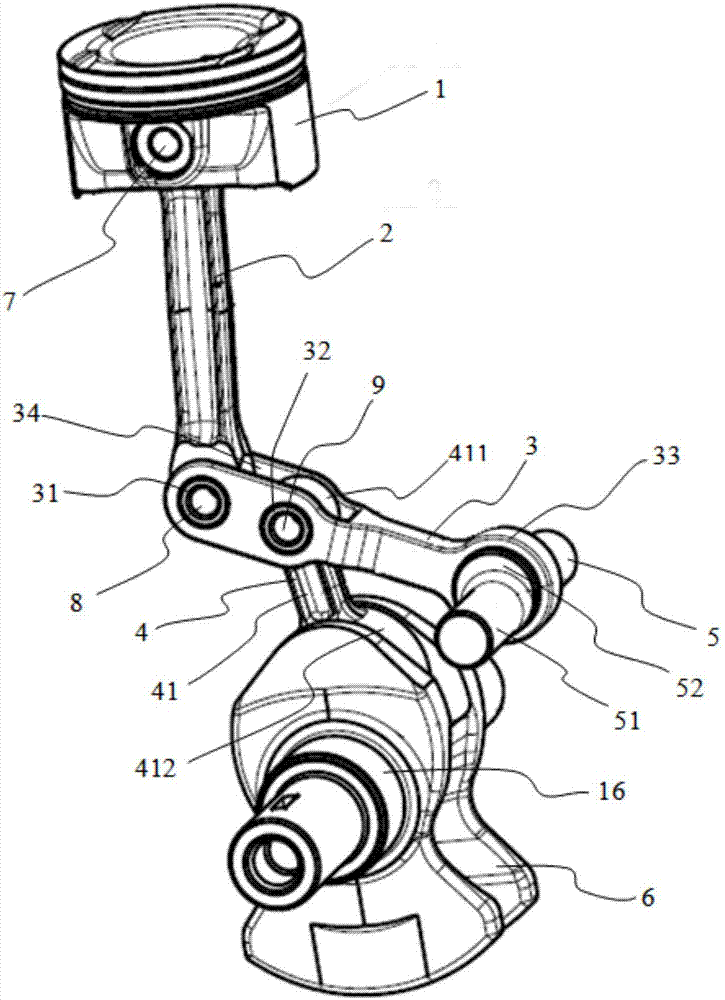 Variable-compression-ratio device and engine