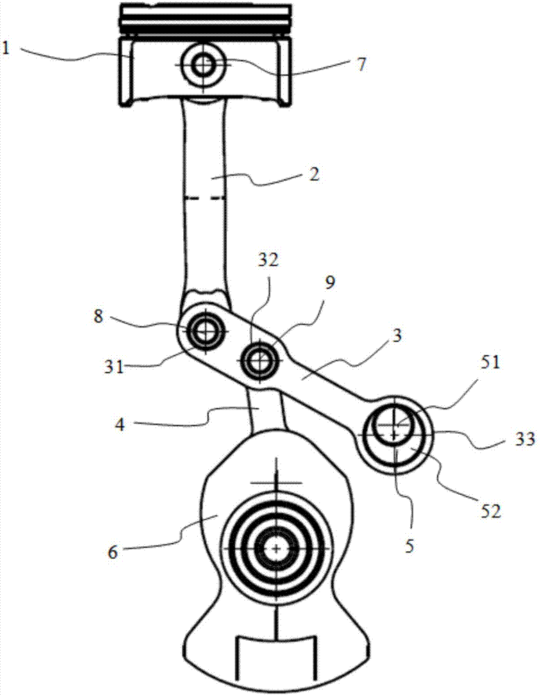 Variable-compression-ratio device and engine