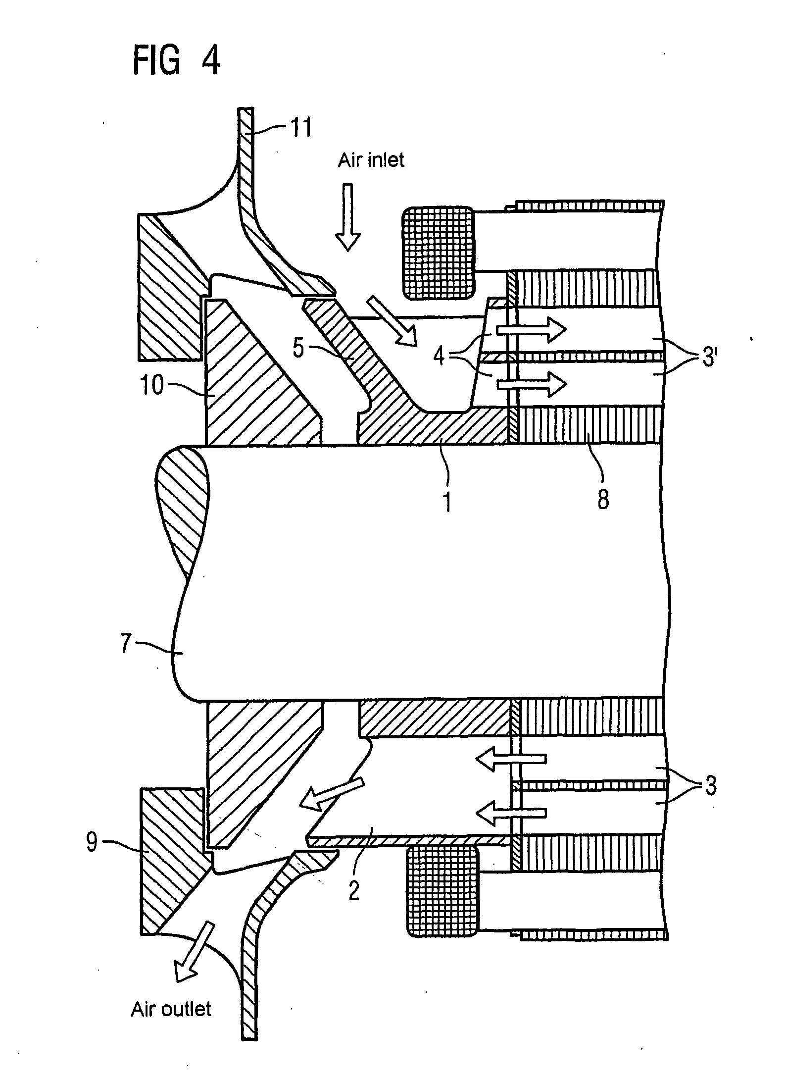 Electric machine with rotor cooling and corresponding cooling method