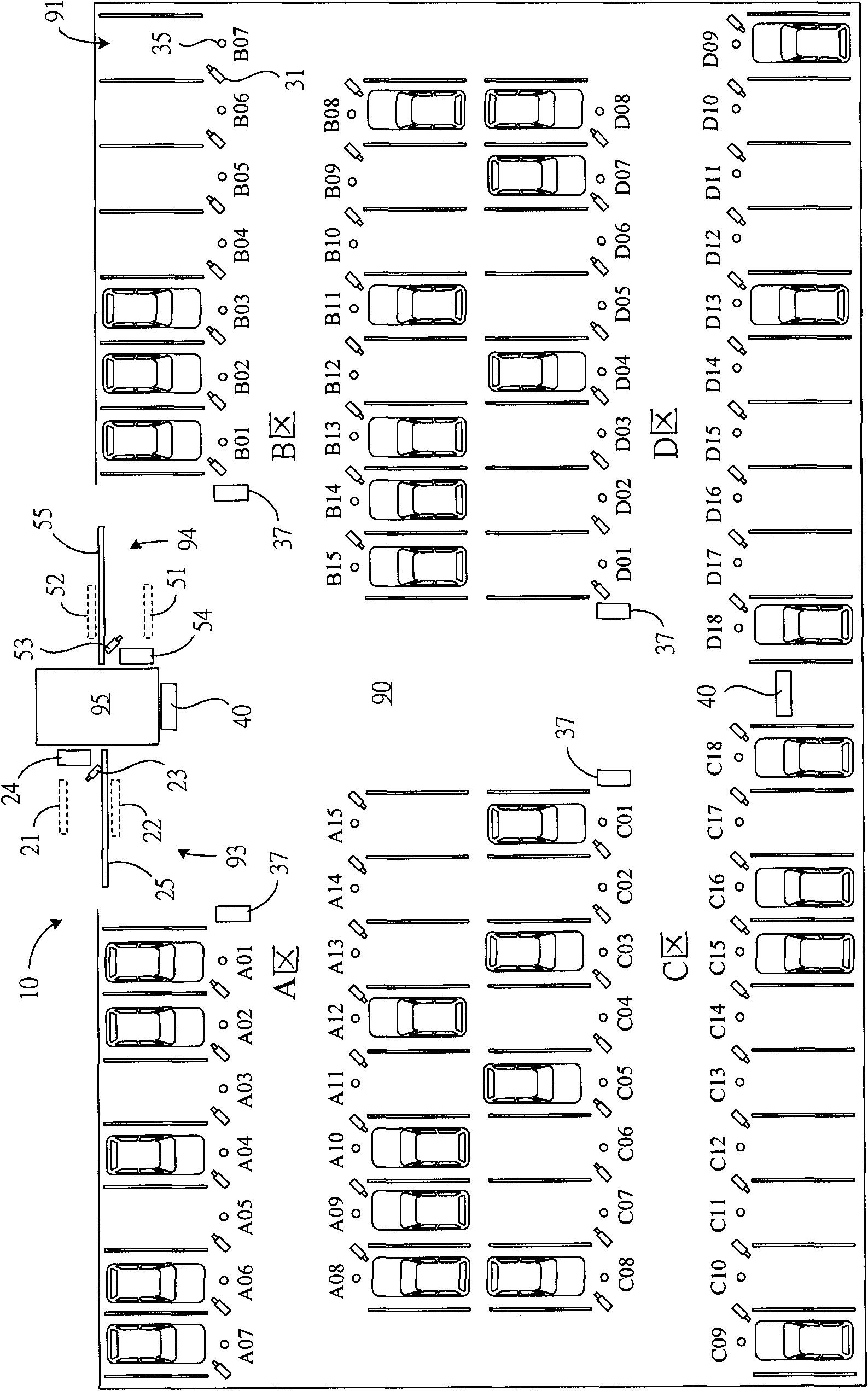 Parking lot guidance system, picking up vehicle guidance method and parking guidance method applying same