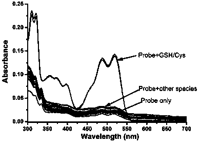 A kind of reactive mercapto compound probe and preparation method thereof