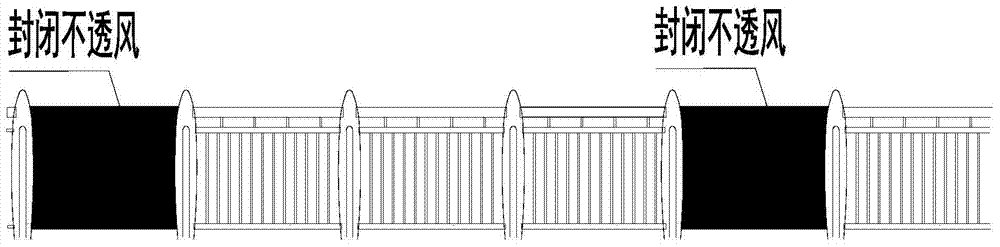 Pedestrian guard rail construction used for restraining wind-induced vibration of suspension bridge main beam structure of streamline steel box beam