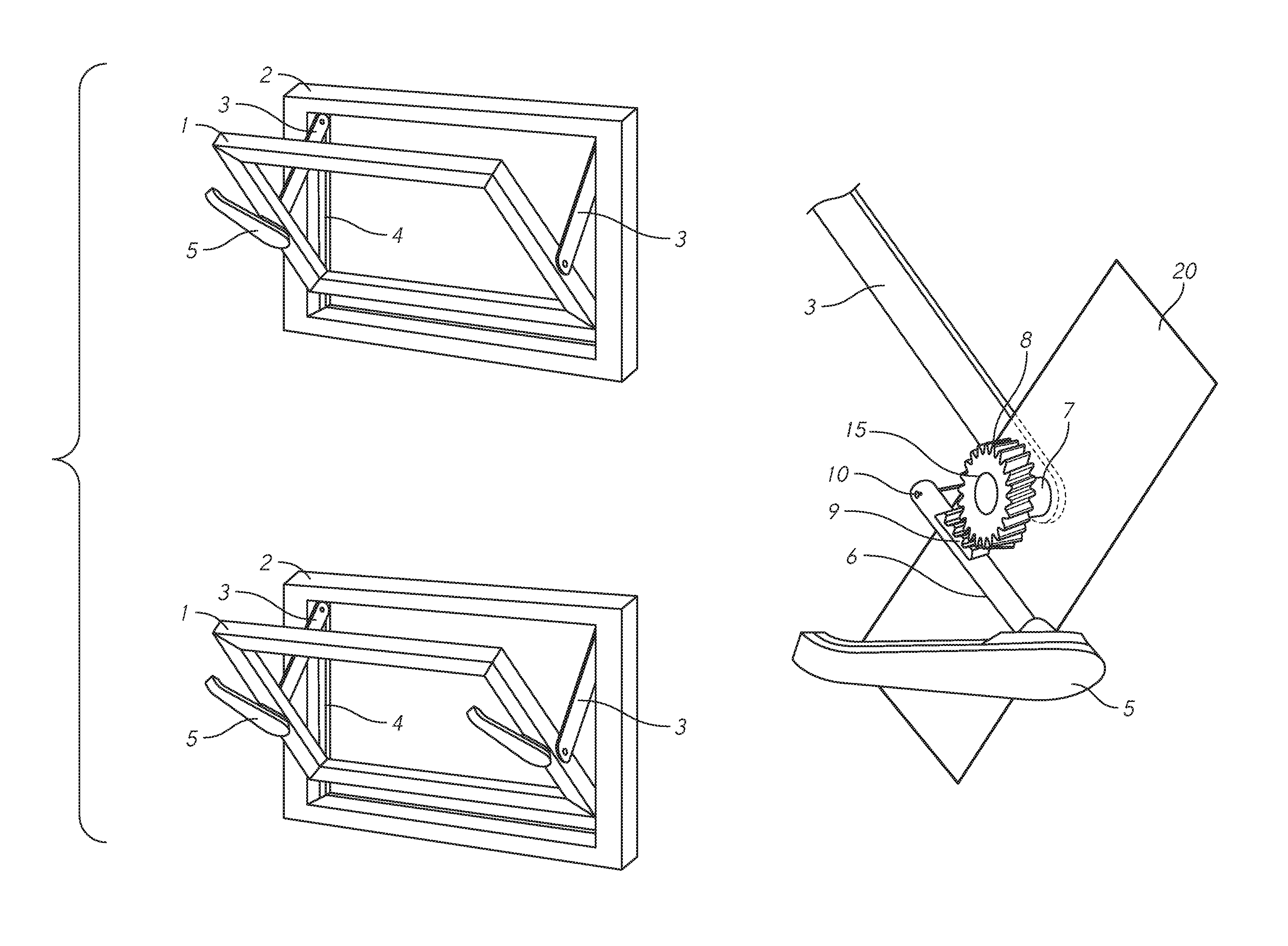 Open top hopper window and frame