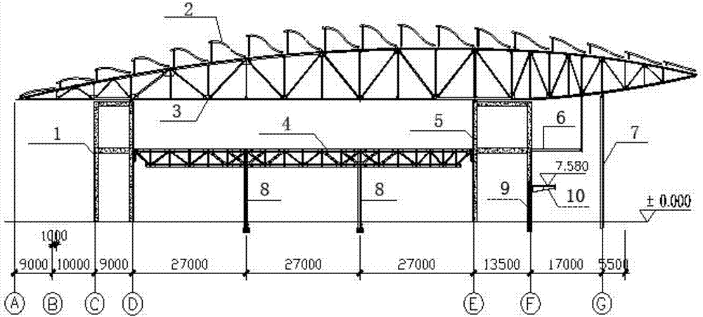 A kind of fan-shaped steel structure building construction technology