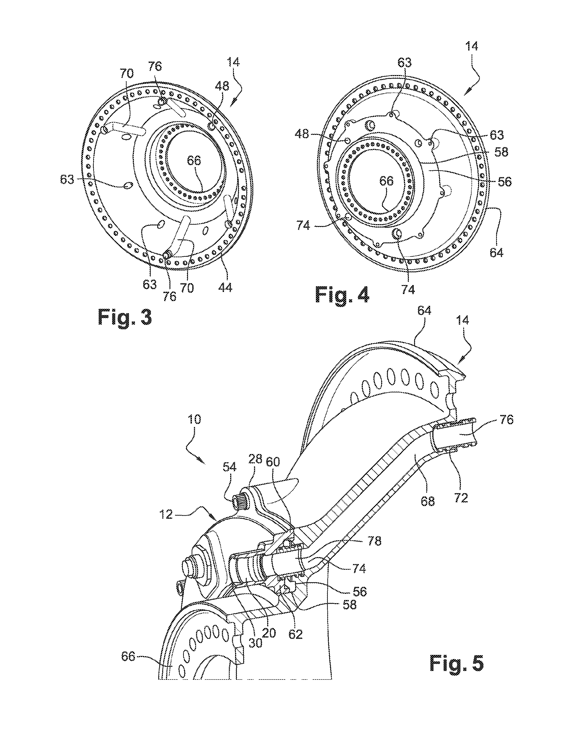 Hydraulic and electrical interface ring for a turbine engine