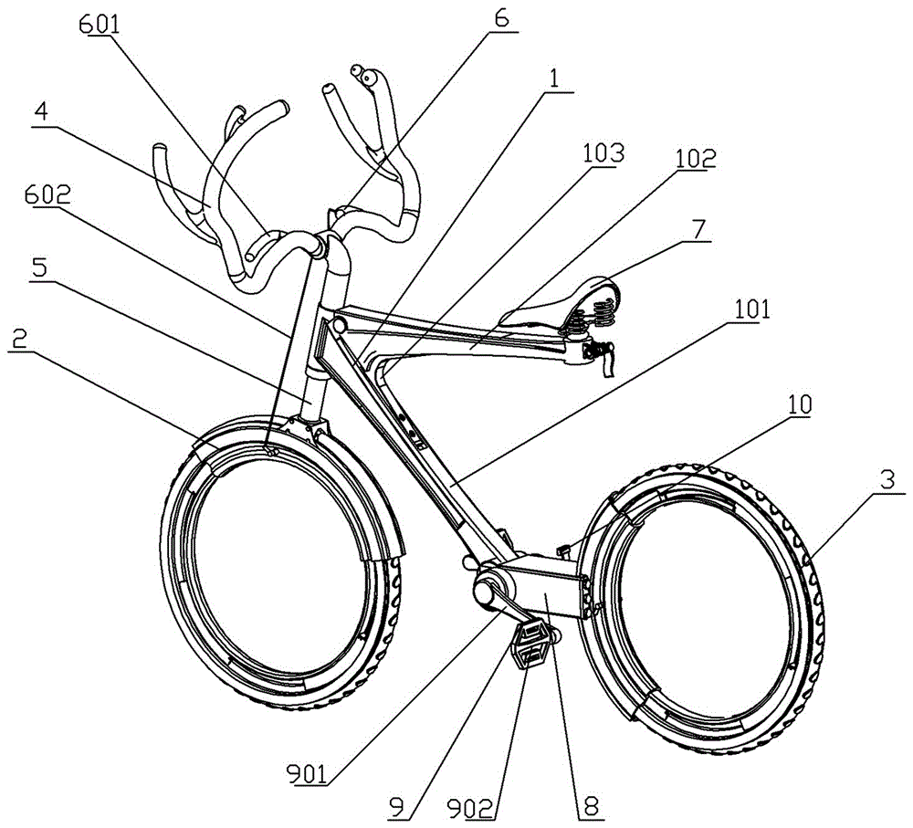 Spokeless and chainless gear drive bicycle