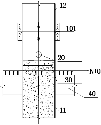 Concrete-filled steel tube column needle type concrete pouring construction method