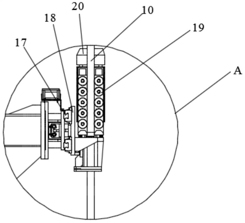 Coal mining face end hanging roof treatment device