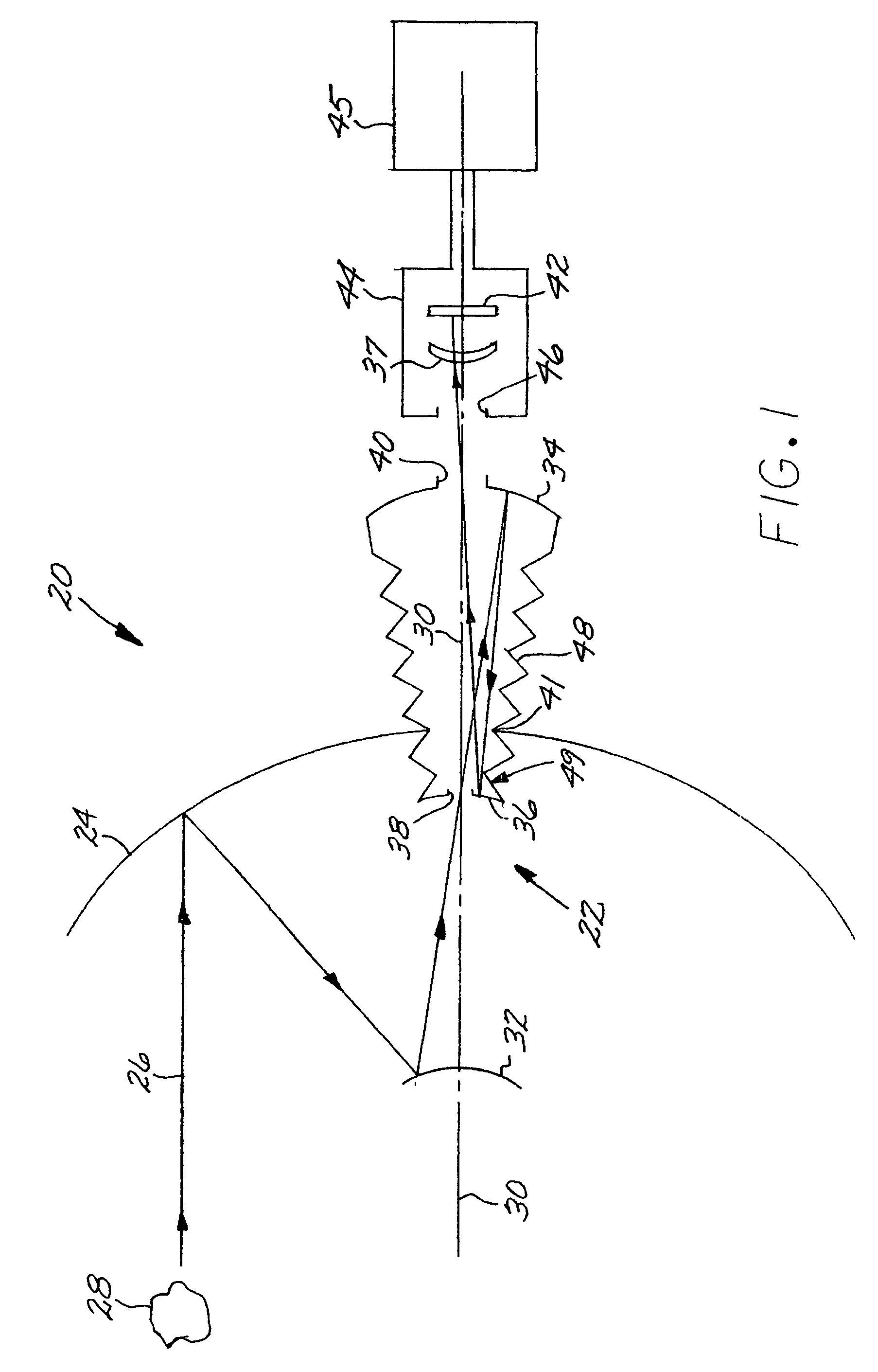 Imaging optical system including a telescope and an uncooled warm-stop structure