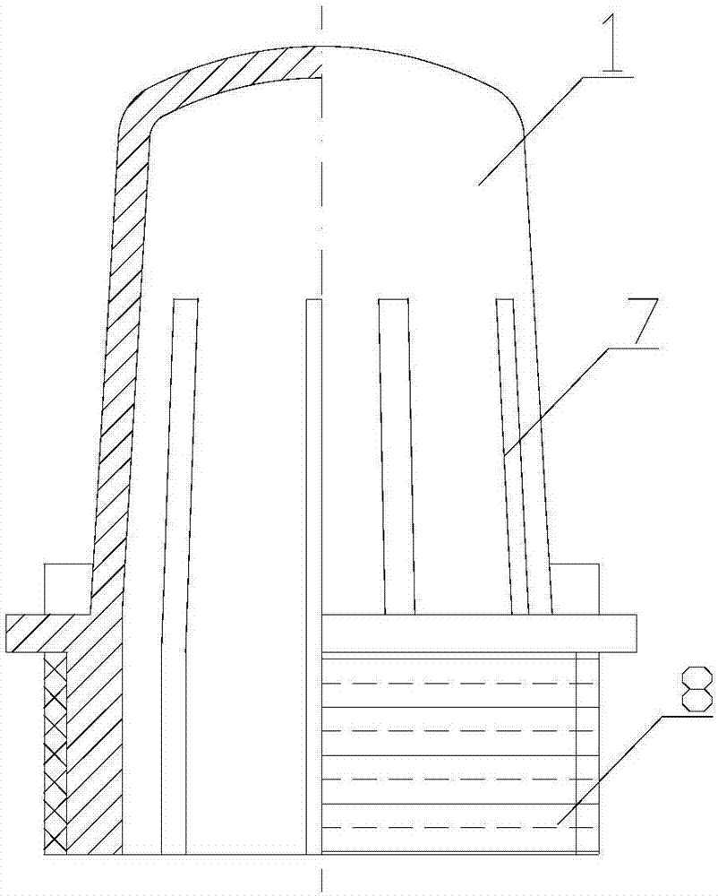 Anti-clogging filter head with no handle applied to water treatment biological filter tank