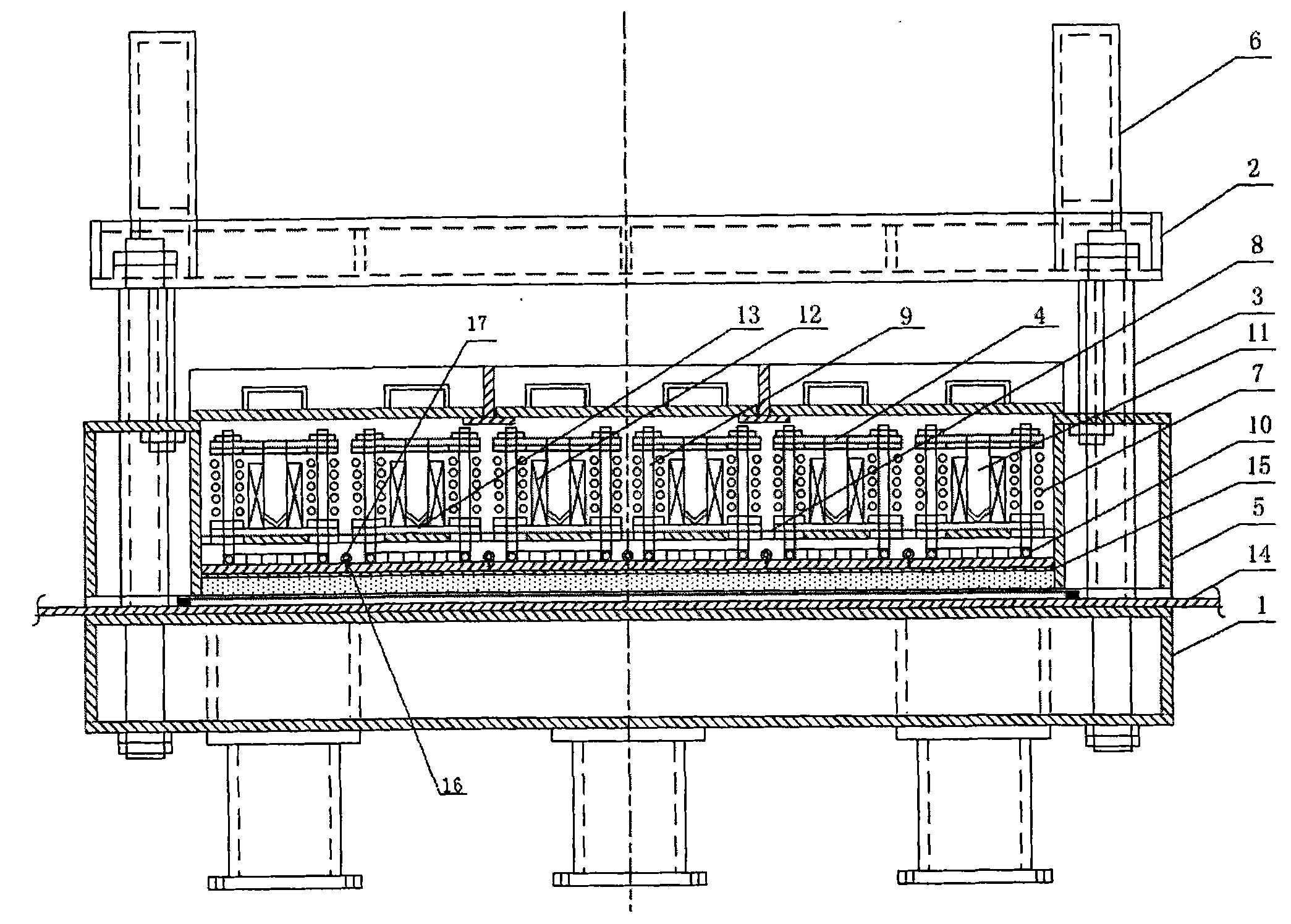 Electromagnetic combined apparatus for synthesizing stone pressure plate