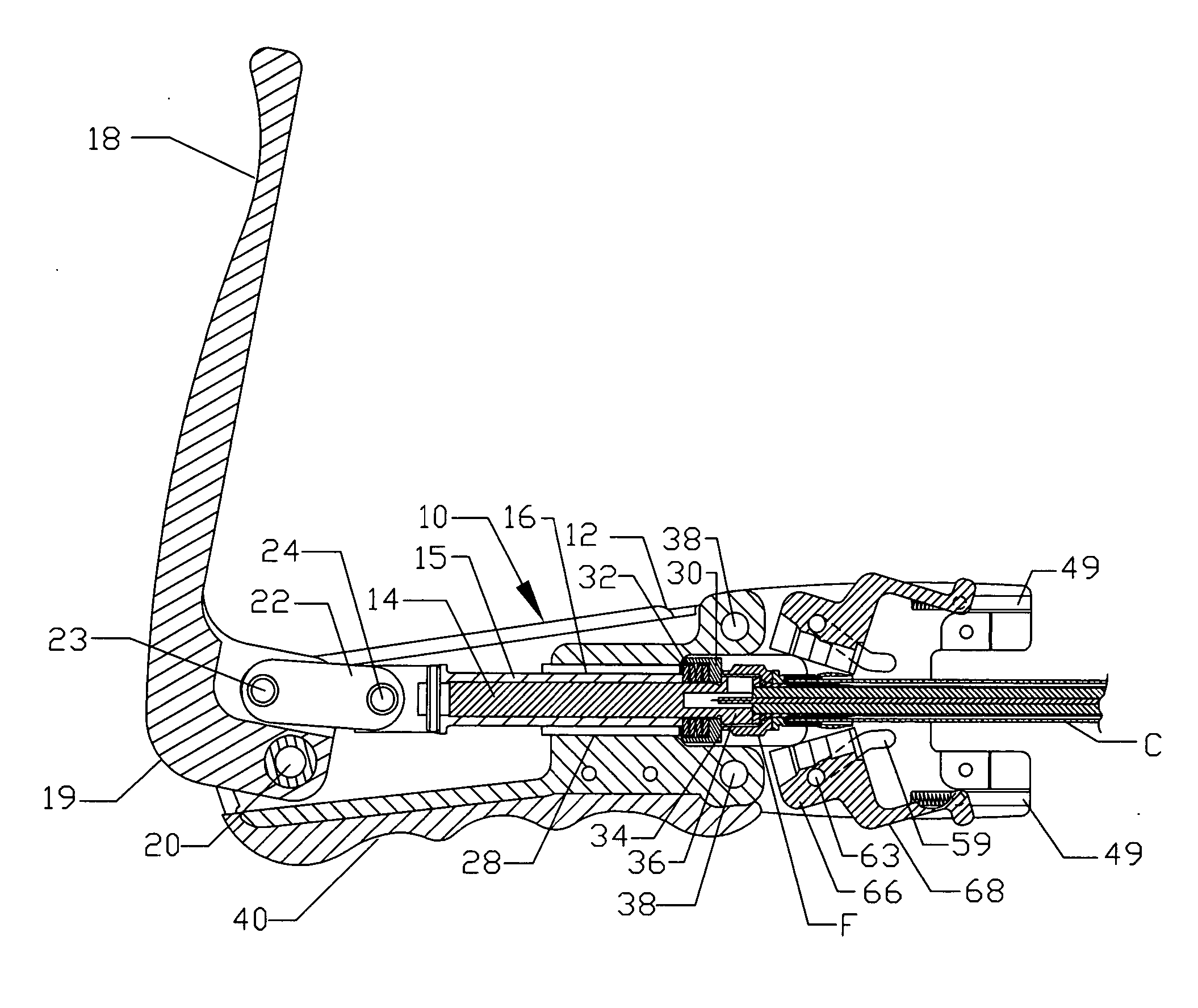 Coaxial cable fitting and crimping tool