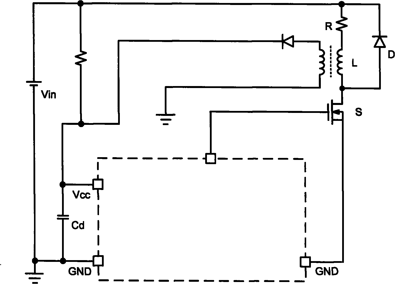 Self-bias power management integrated circuit (PMIC) chip power supply