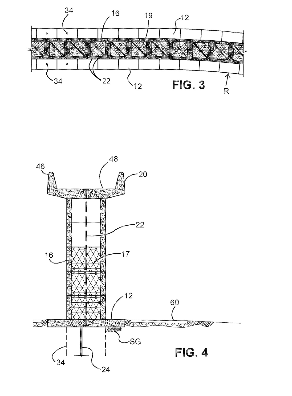 Precast concrete wall with elevated roadway and method for constructing wall