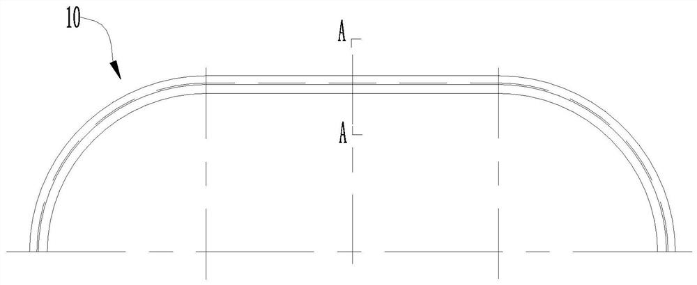 Split type mould structure for bent beam processing