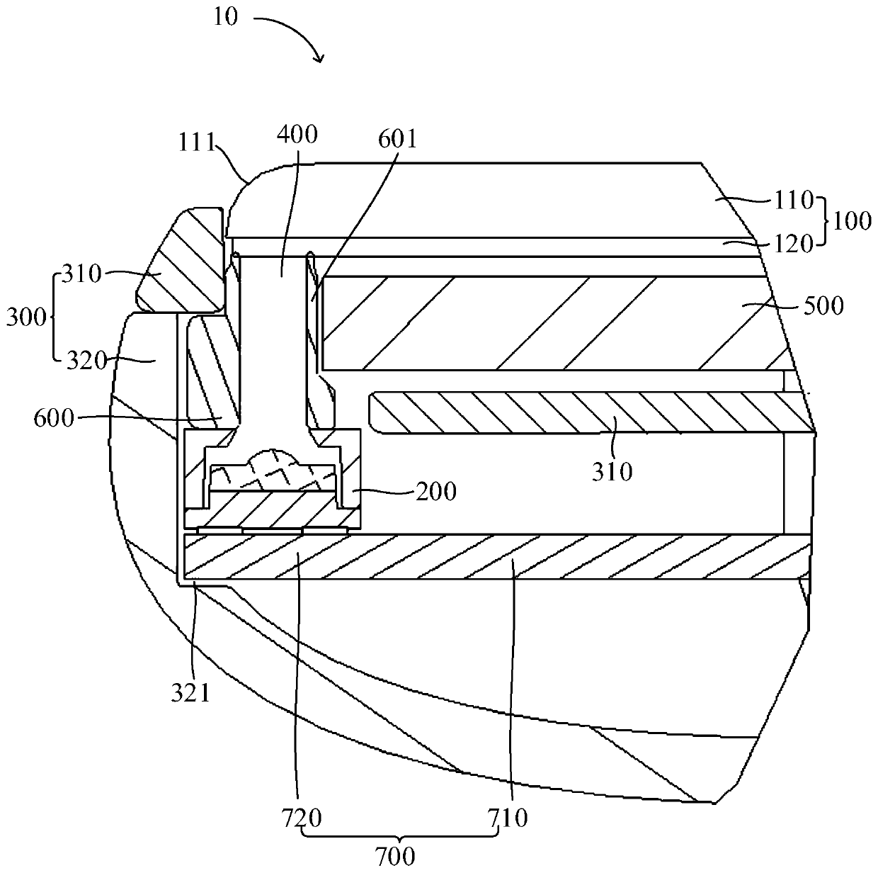 Light guide component and mobile terminal including same