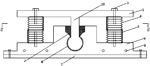 Swing type anti-pulling and self-resetting seismic isolation bearing