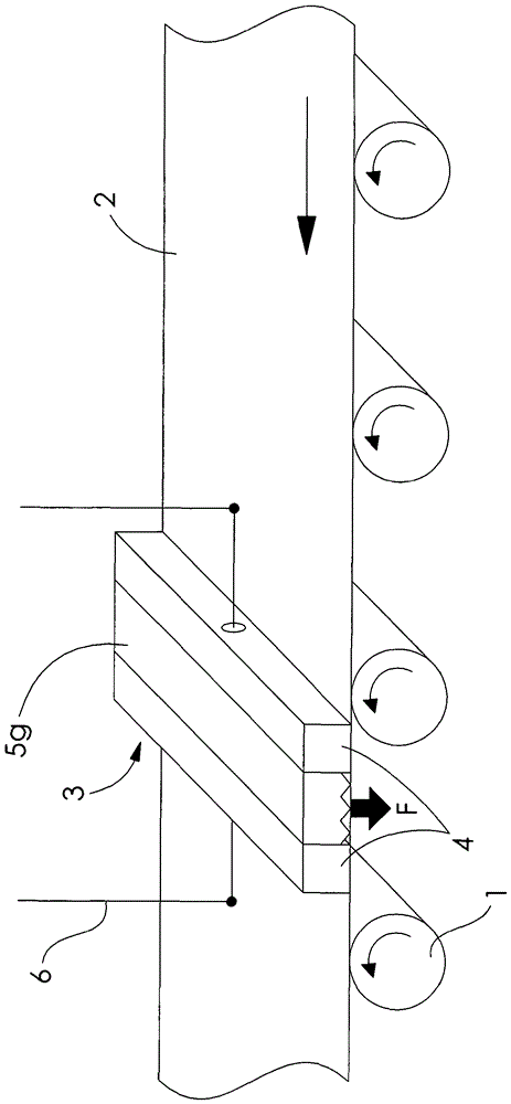 Device for treating or machining a surface
