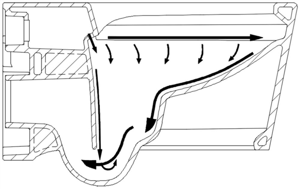 Flushing structure of flushing-down type closestool