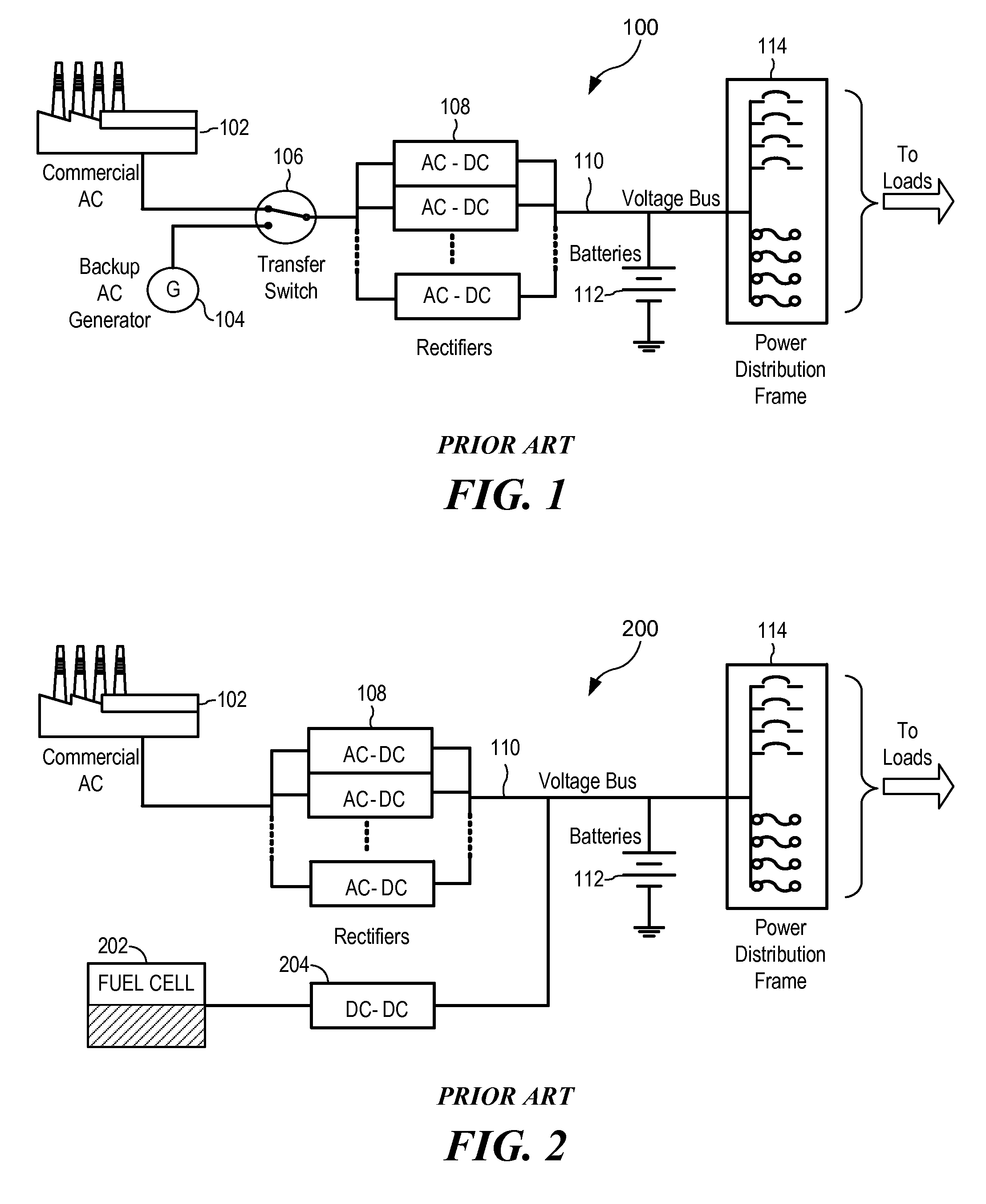 Integrated DC power system with one or more fuel cells