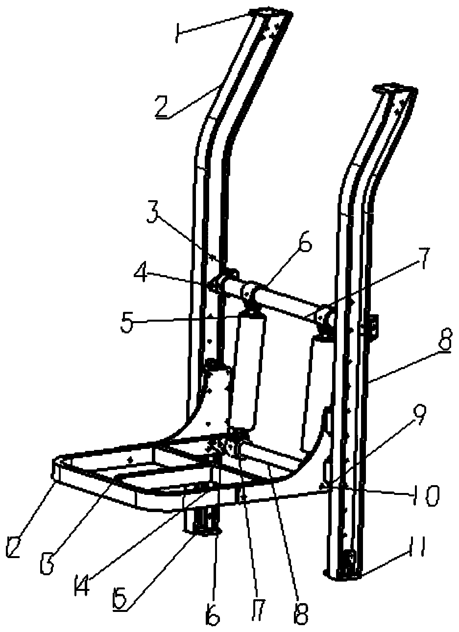 Front explosion-proof seat of military vehicle