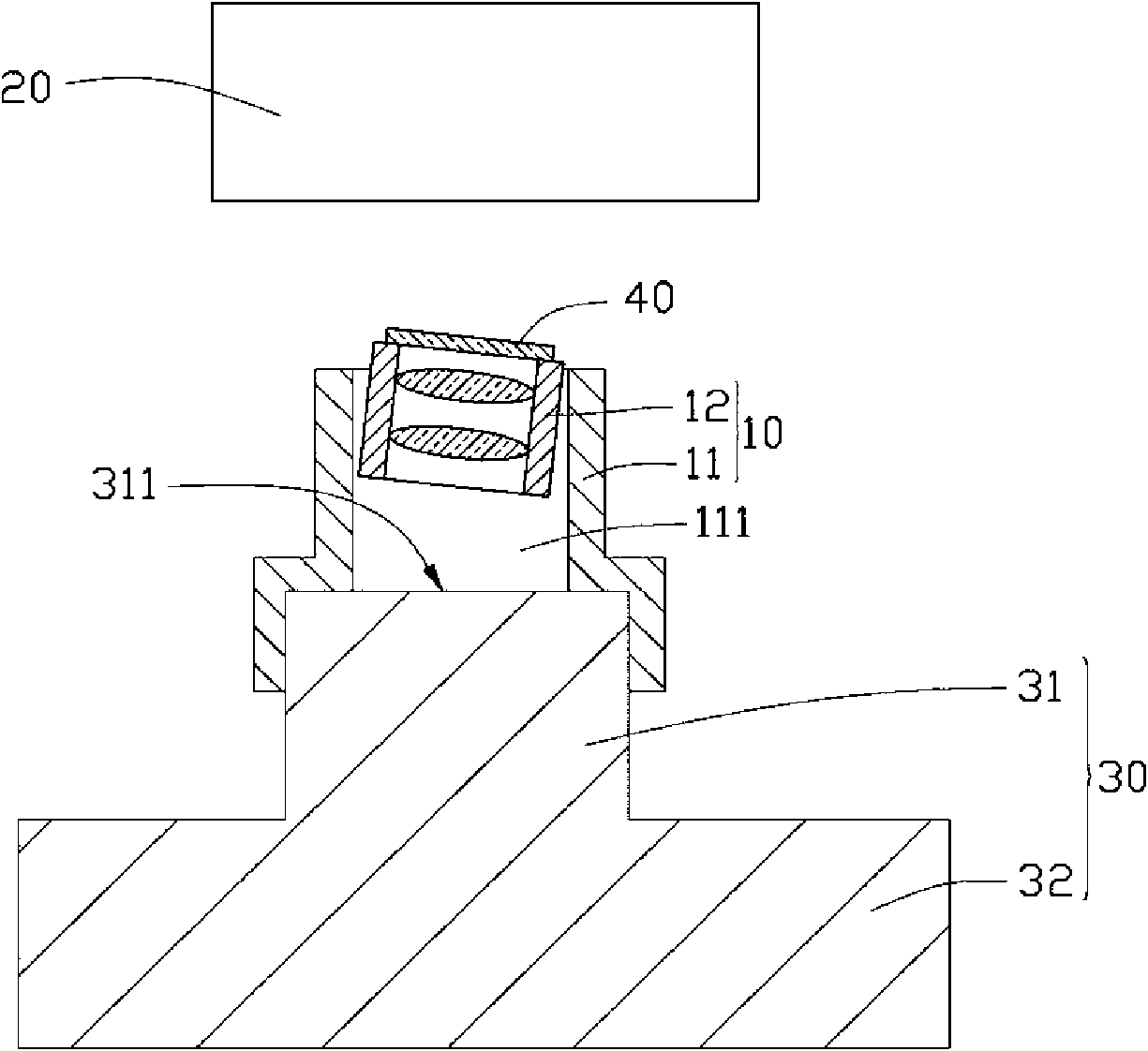 Method for measuring inclination angle of lens module