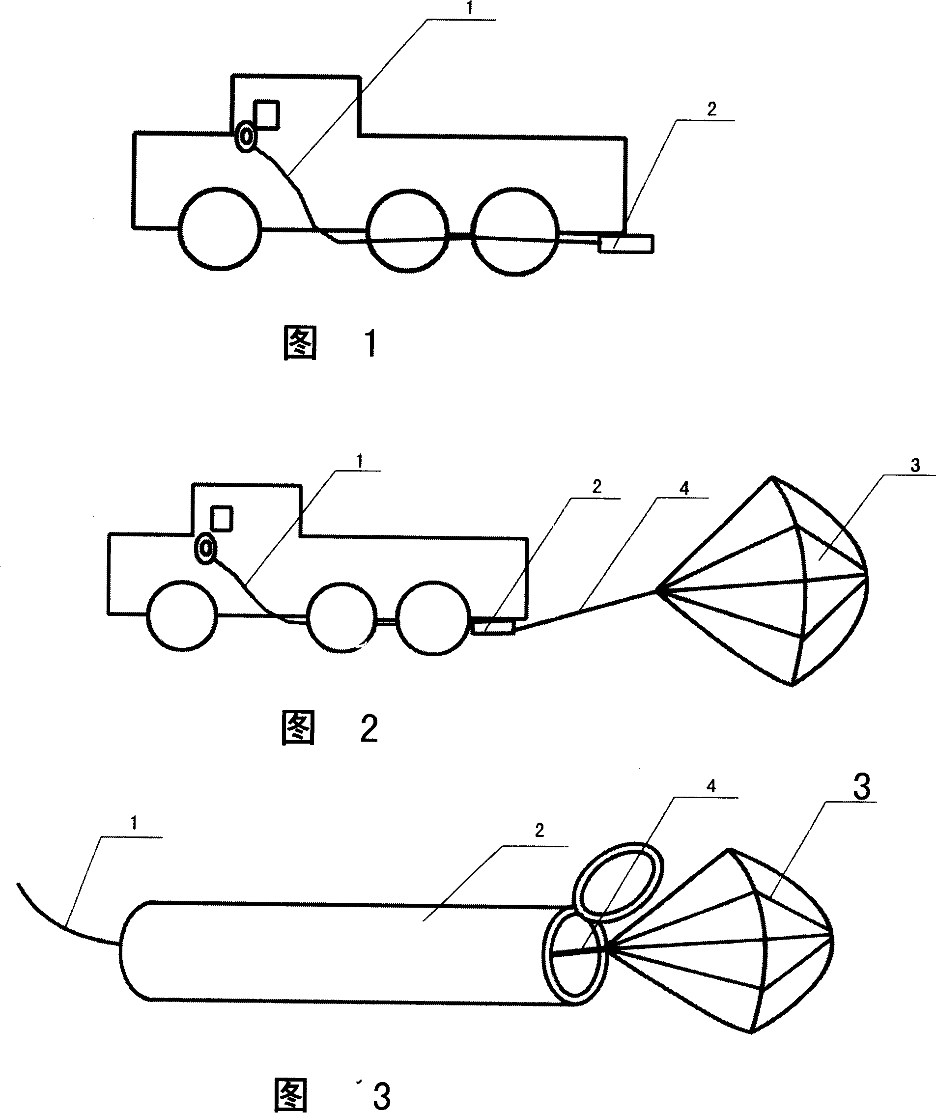 Automobile provided with braking parachute