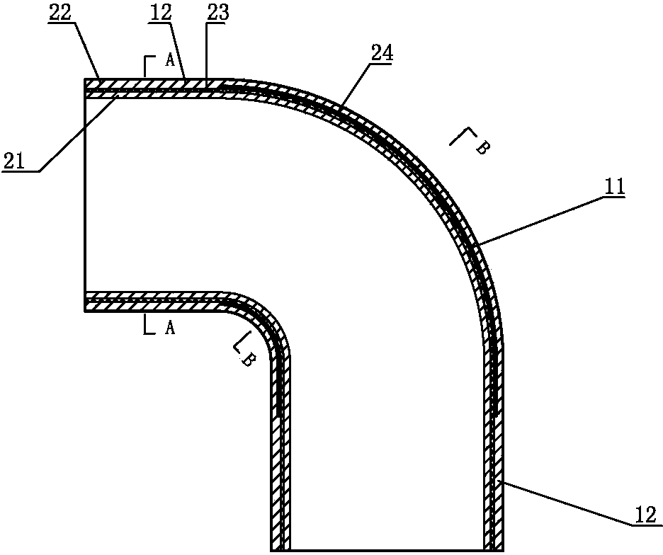 Damping oil suction hose and manufacturing process thereof