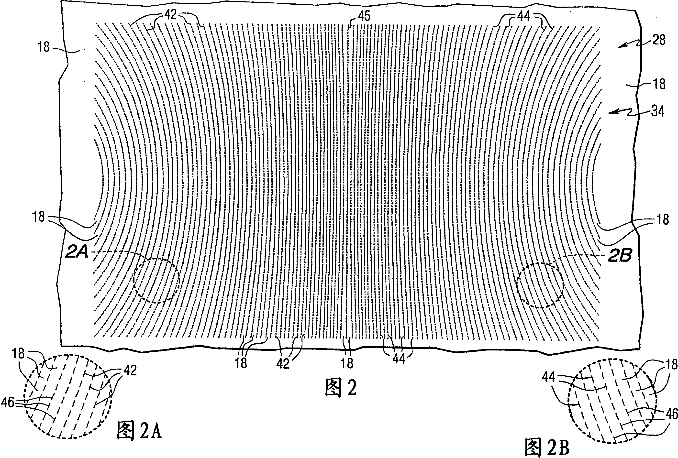Conductive frequency selective surface utilizing arc and line elements
