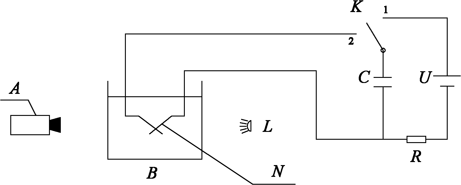 Experimental device and experimental method for generation of bubbles of electric spark in water