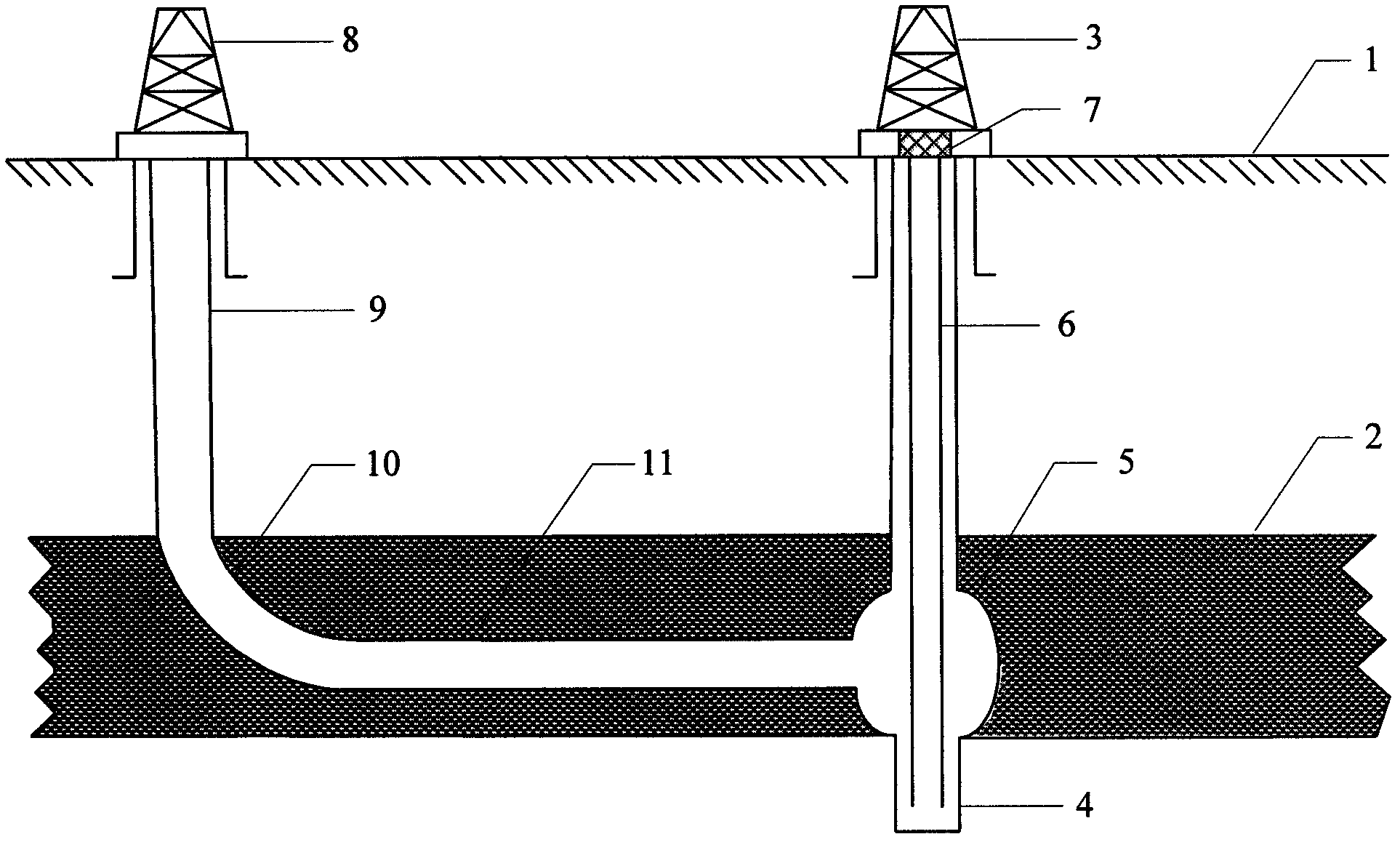 Method for mining coal bed gas by hydraulic washout of butted well in manner of pressure relief
