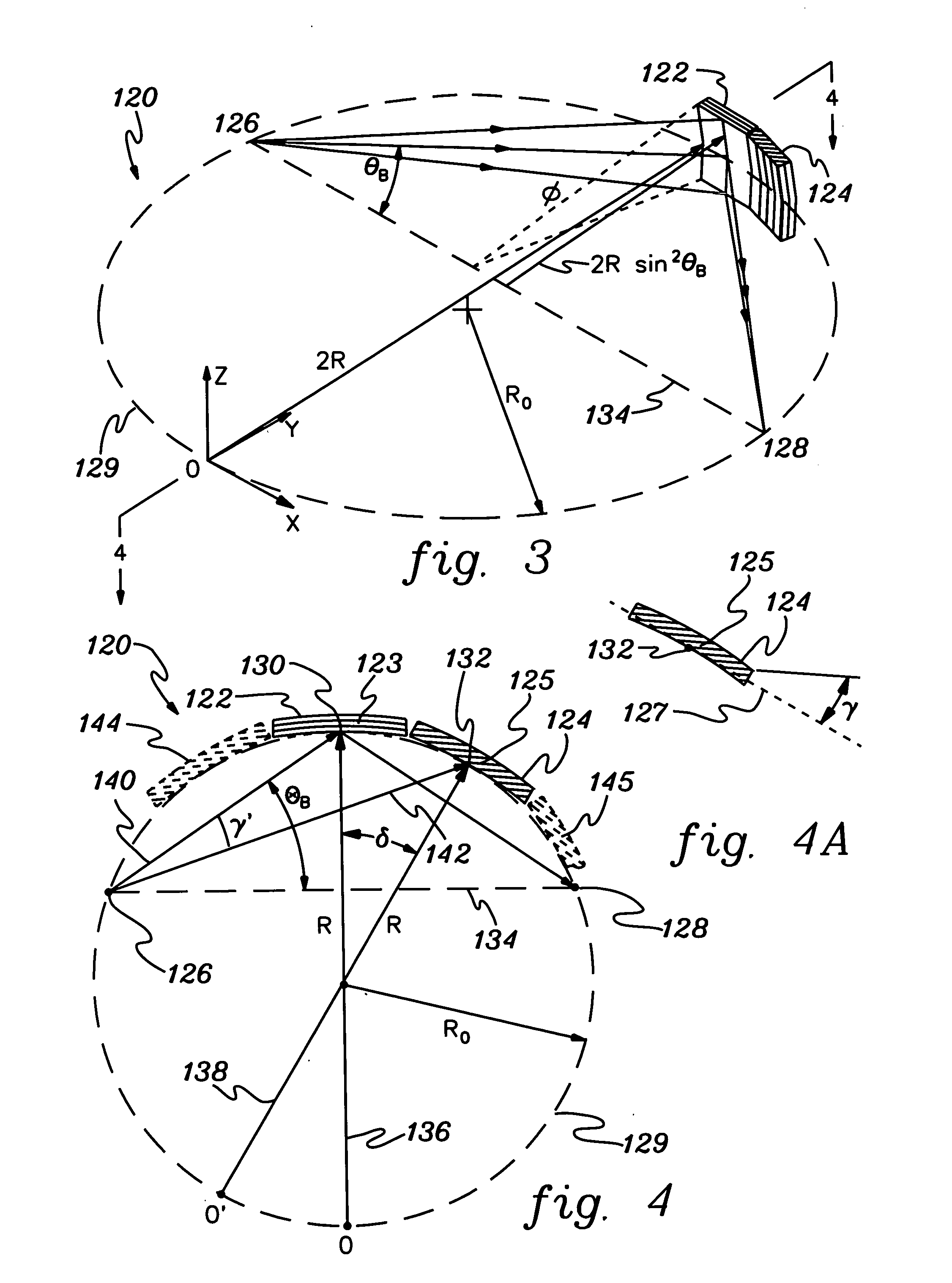 Optical device for directing x-rays having a plurality of optical crystals