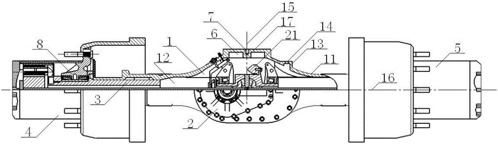 Wheel-side reduction axle provided with oil returning groove and oil stopping groove