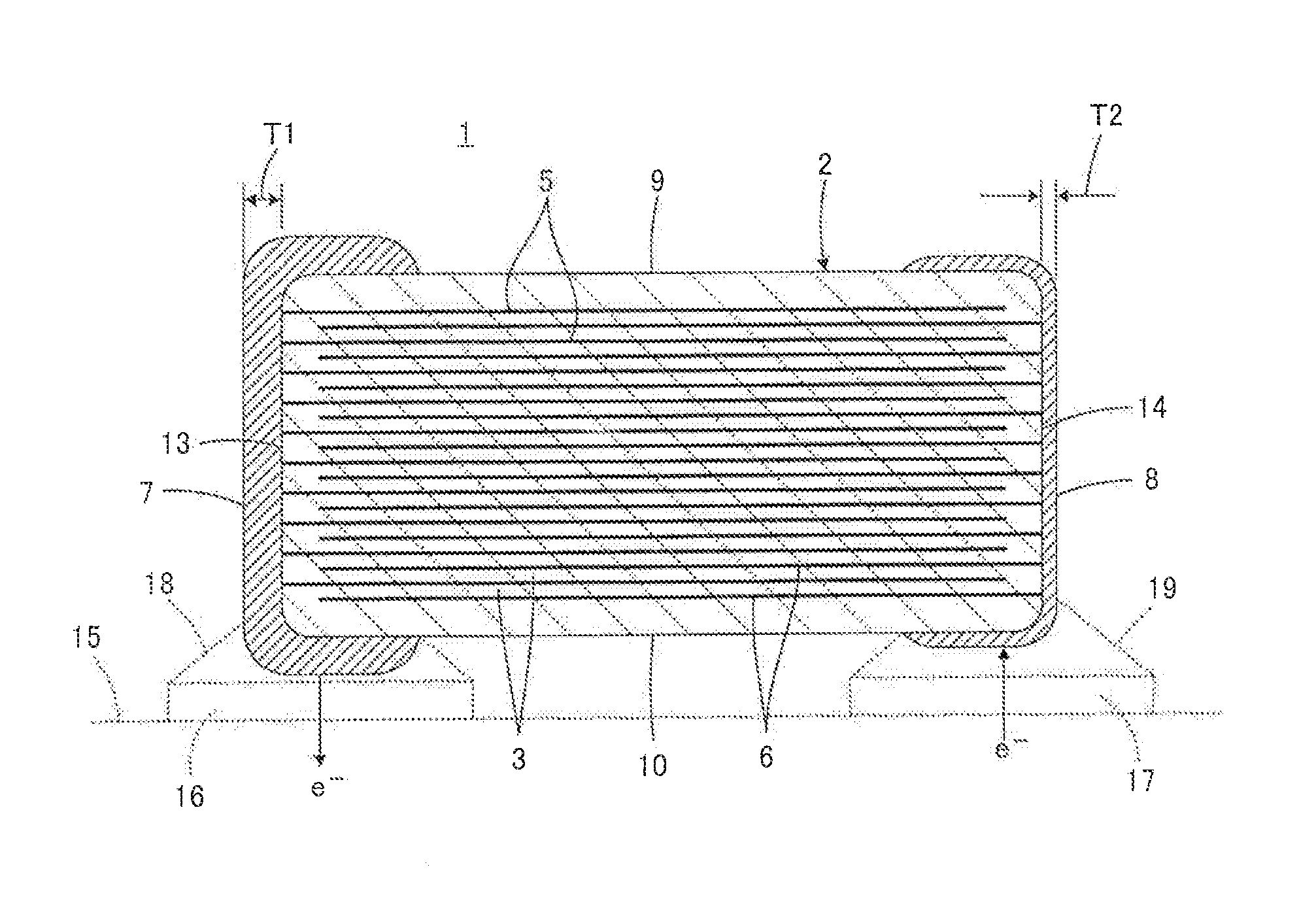 Monolithic ceramic capacitor and structure for mounting the same