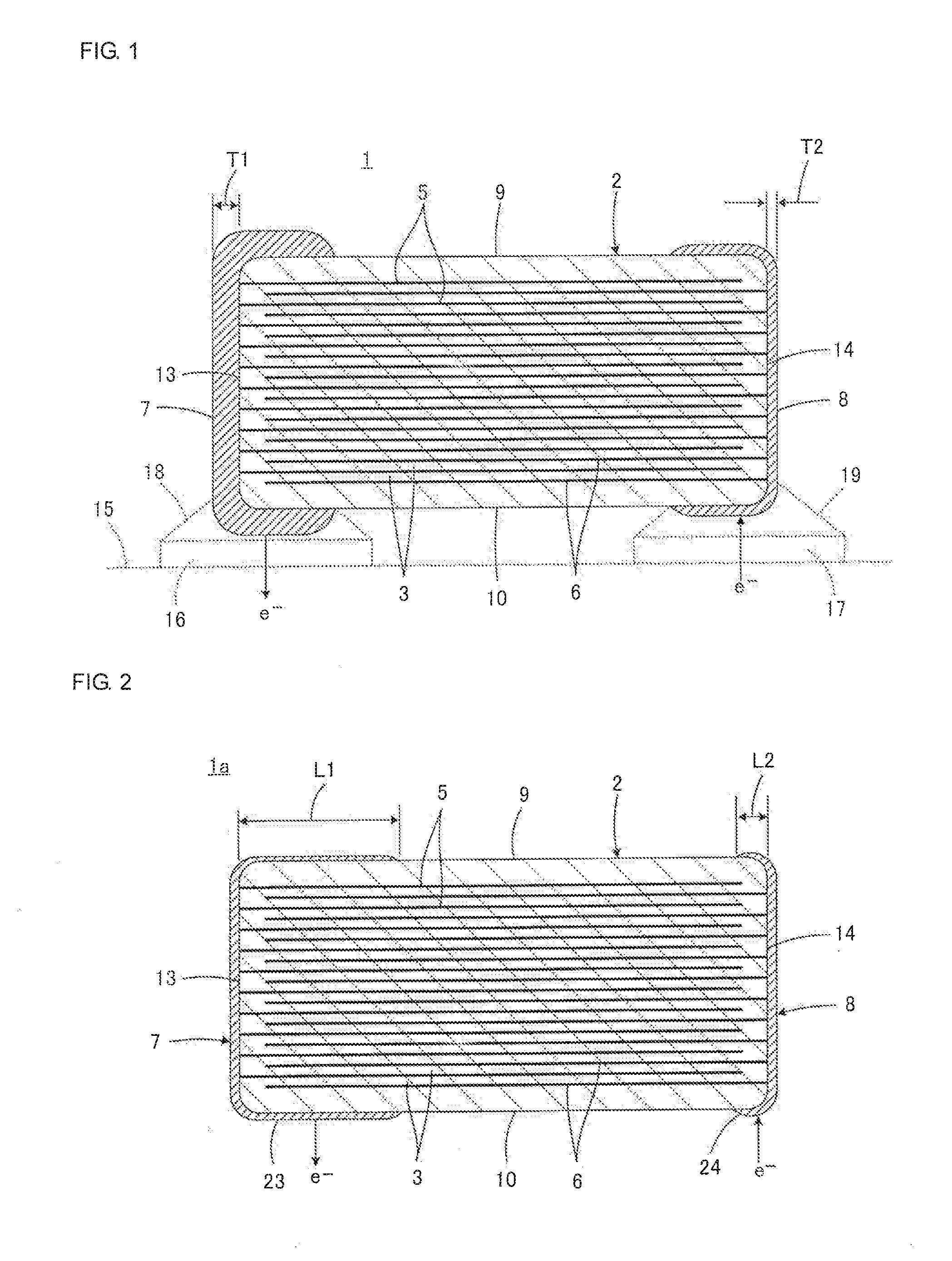 Monolithic ceramic capacitor and structure for mounting the same