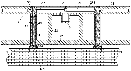 A bridge with liftable guardrail and anti-overtravel