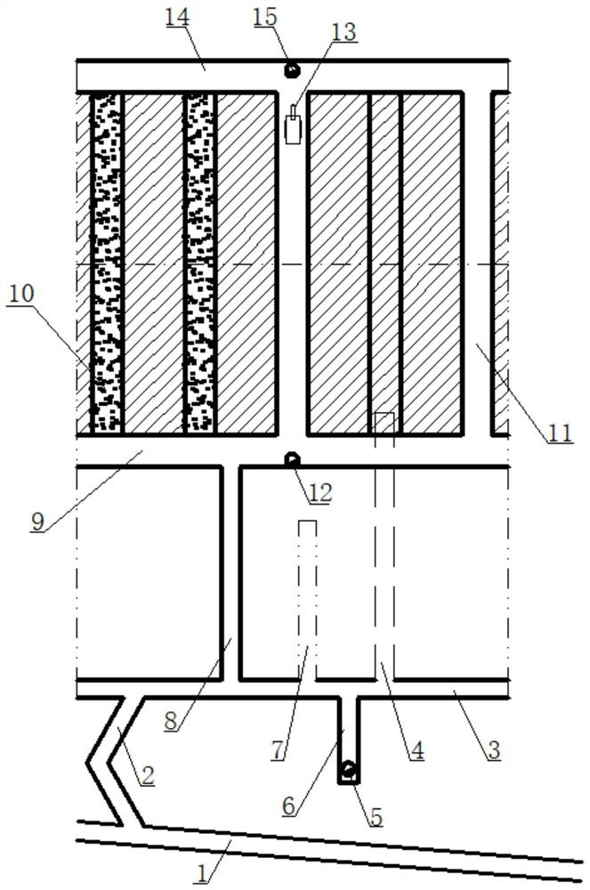 Thick and large ore body non-explosive mining method based on intelligent heading machine