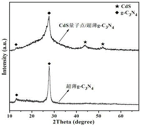 CdS quantum dot/superthin g-C3N4 nanosheet composite photocatalyst and preparation method thereof