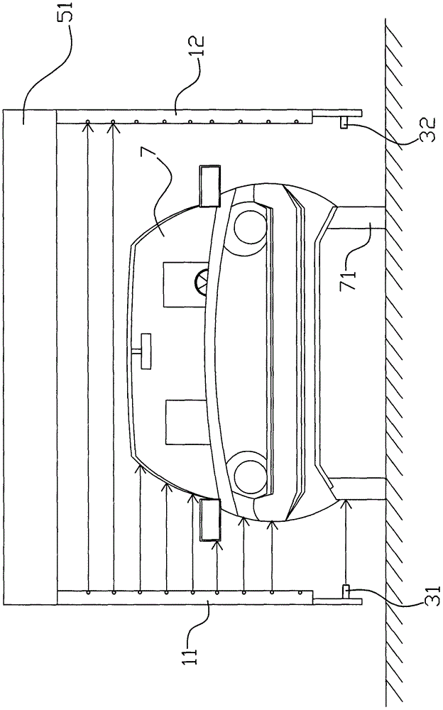 Vehicle body position detection method for washing vehicles