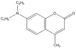 A kind of preparation method of blue light coumarin film with polymethyl methacrylate as matrix