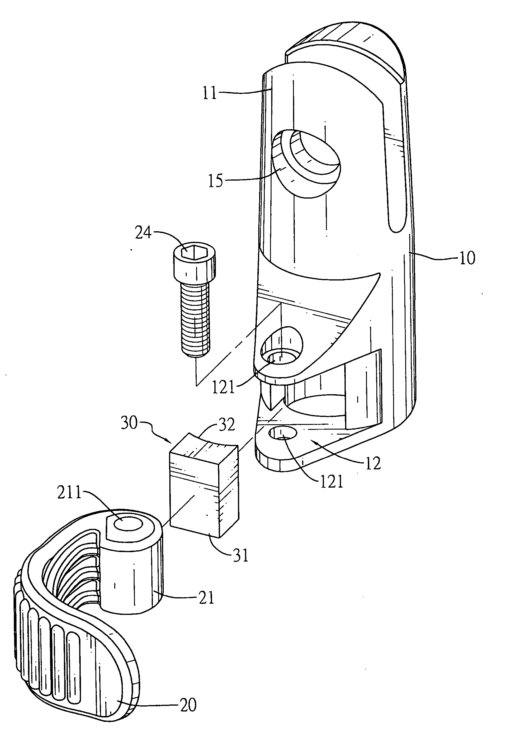 Transverse quick-release connector