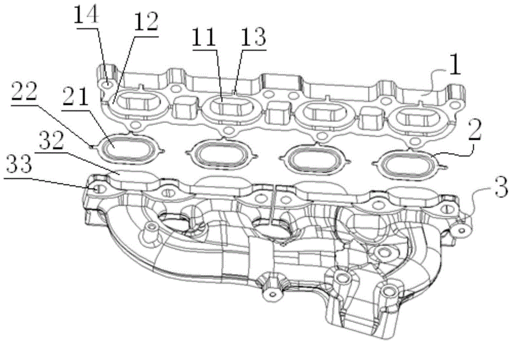 Sealing structure of turbo-charged direct injection engine exhaust system