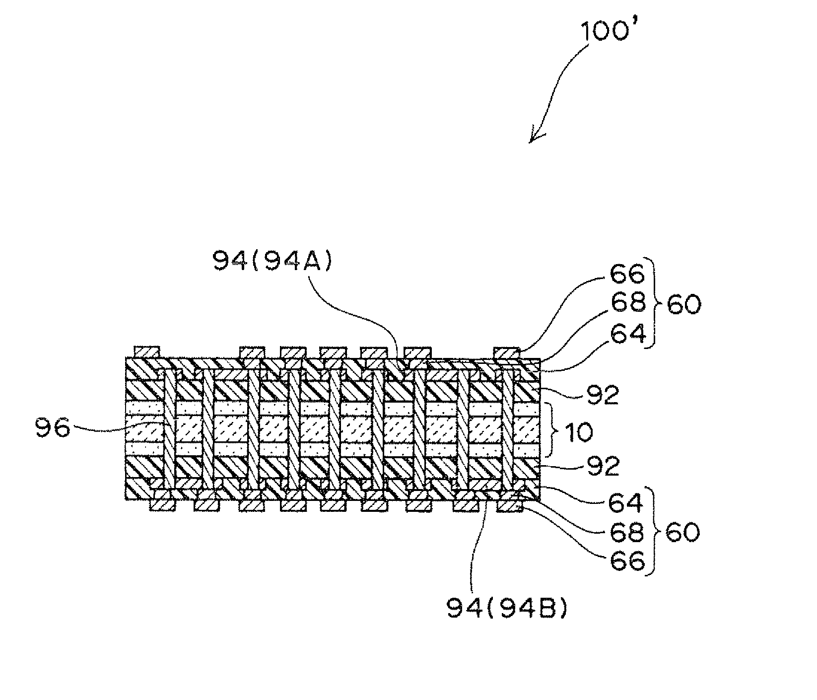Hybrid substrate, method for manufacturing the same, and semiconductor integrated circuit package