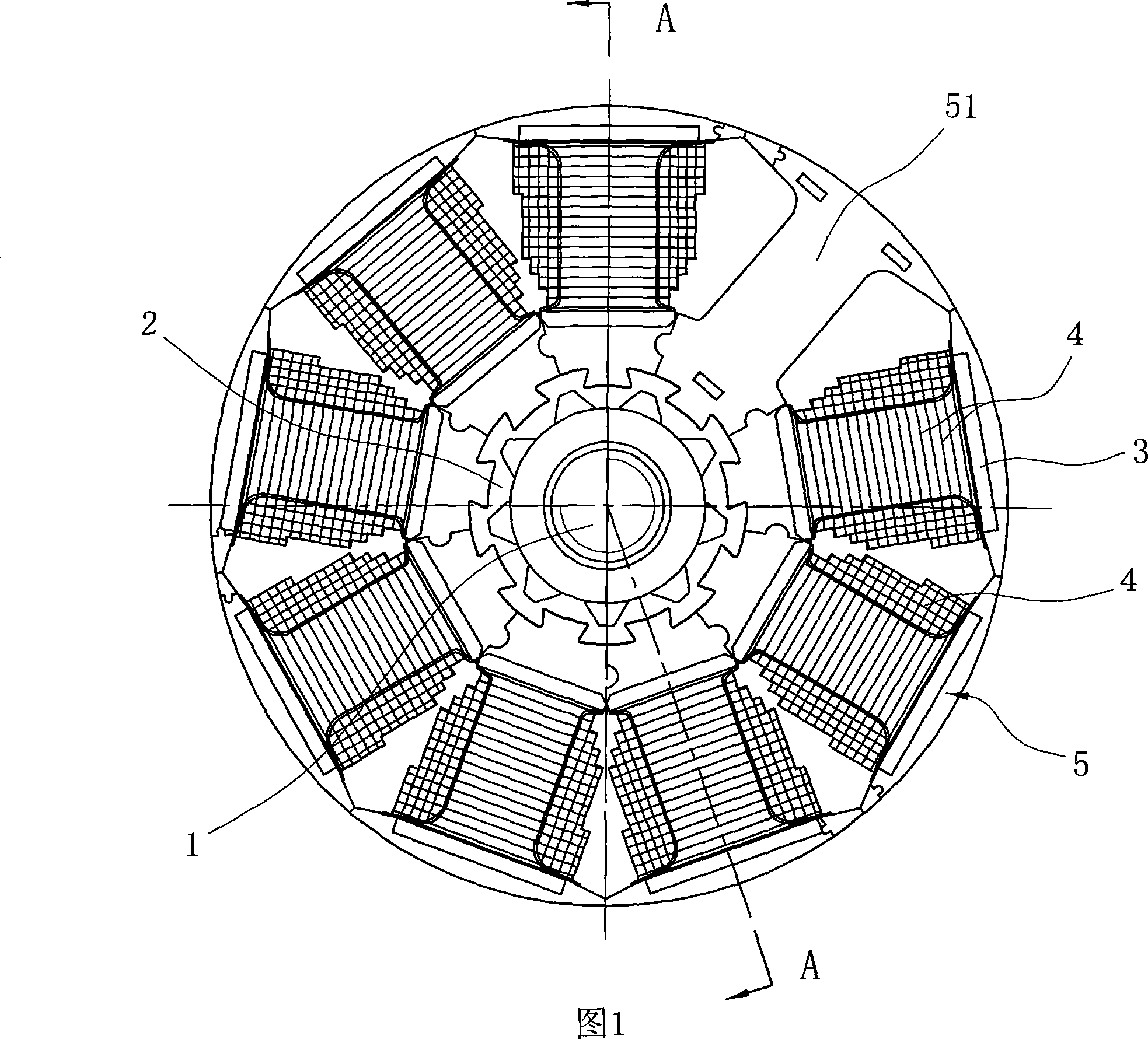 Blocking type electric engine iron core and manufacturing method thereof