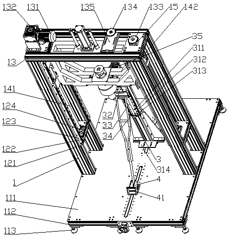 Impact strength testing machine for axillary crutch