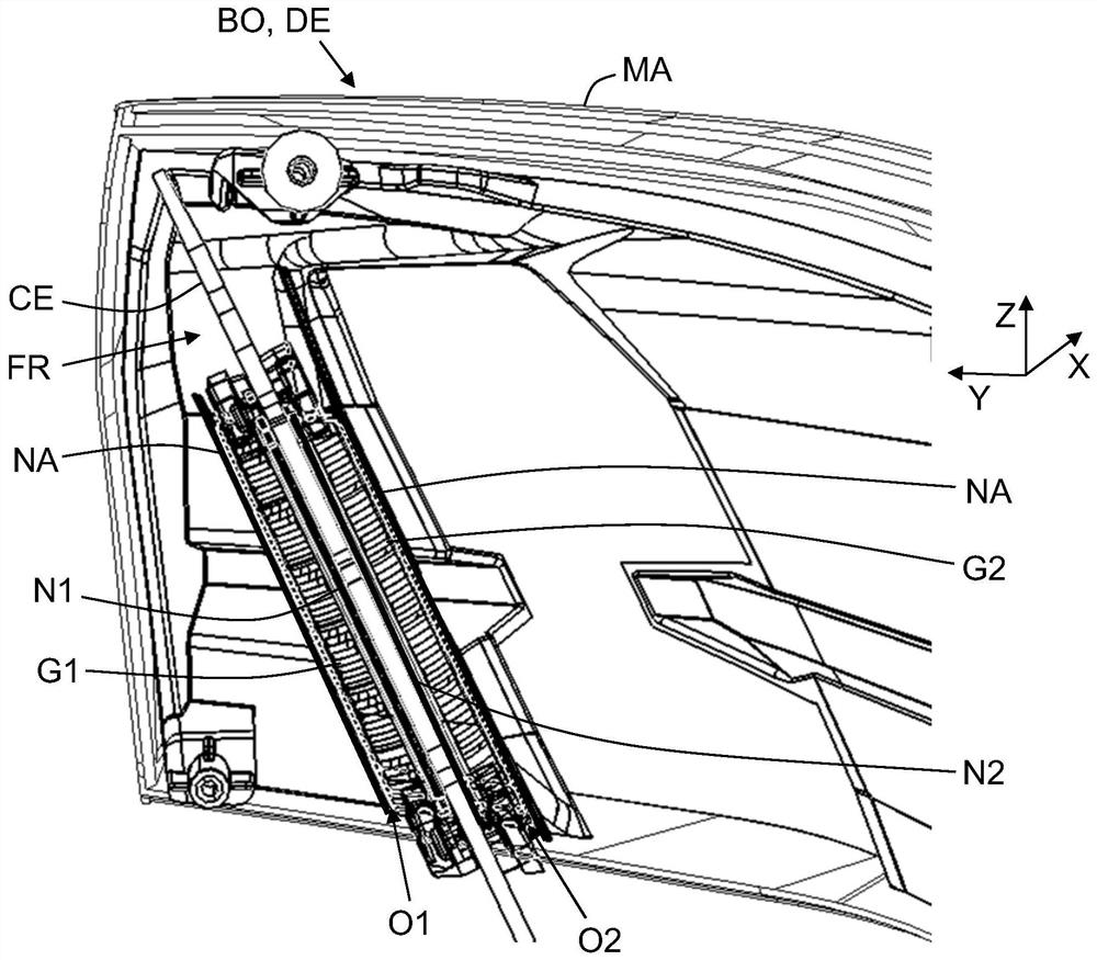 Vehicle lighting device including shield with light guide photon output ...